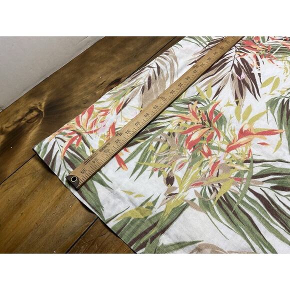 J. Jill Love Linen Cream Tropical Leaf Print Sleeveless Linen Dress Size Large - Picture 6 of 10